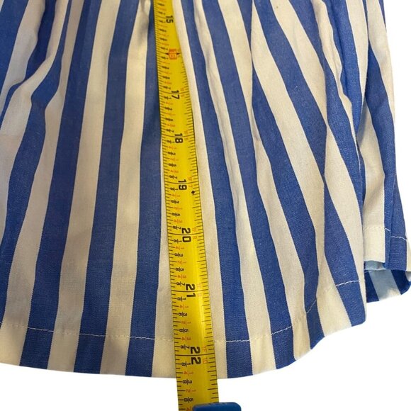 J Crew Striped Blue & White Sleeveless Tiered Dress Size 16 Cotton Blend - Picture 10 of 10